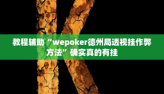 教程辅助“wepoker德州局透视挂作弊方法”确实真的有挂