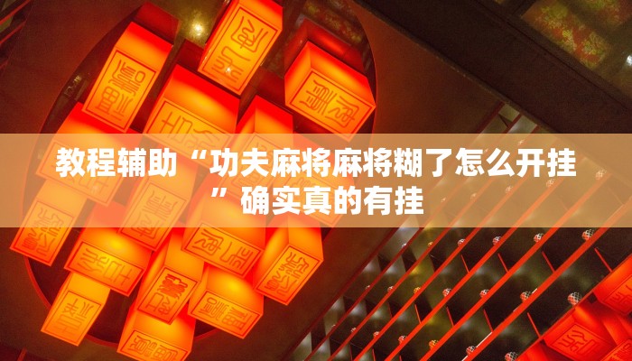 教程辅助“功夫麻将麻将糊了怎么开挂”确实真的有挂