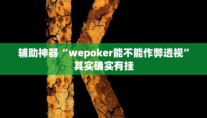 辅助神器“wepoker能不能作弊透视”其实确实有挂