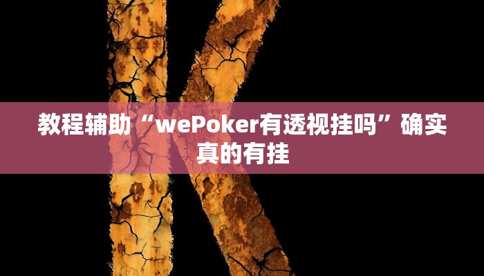 教程辅助!“新版wepoker透视挂使用教程”(详细开挂教程)
