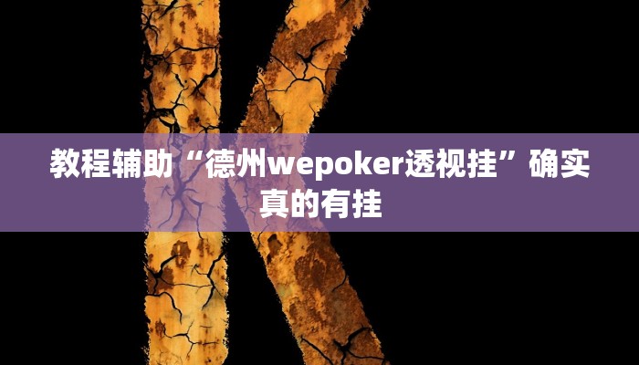 教程辅助“德州wepoker透视挂”确实真的有挂