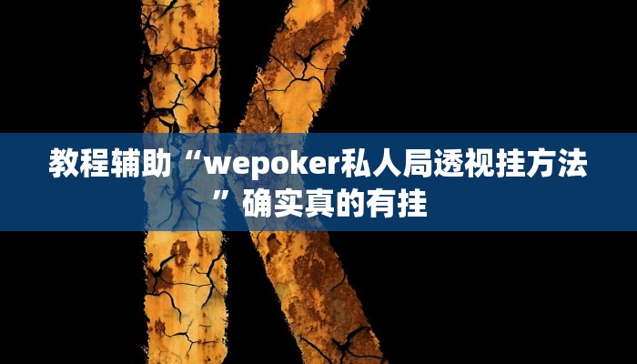 教程辅助“wepoker私人局透视挂方法”确实真的有挂