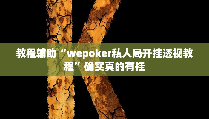 教程辅助“wepoker私人局开挂透视教程”确实真的有挂