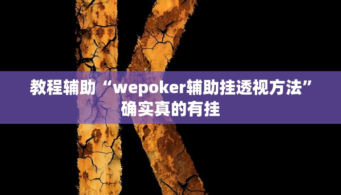 教程辅助“wepoker辅助挂透视方法”确实真的有挂