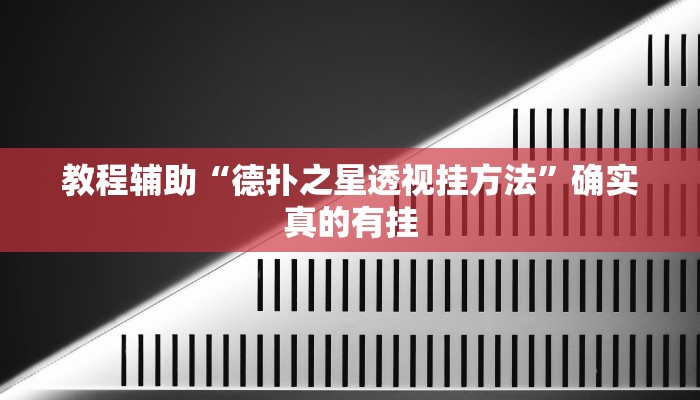 教程辅助“德扑之星透视挂方法”确实真的有挂