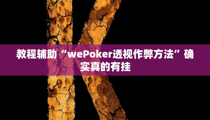 教程辅助“wePoker透视作弊方法”确实真的有挂