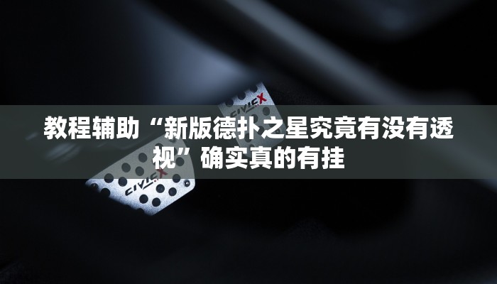 教程辅助“新版德扑之星究竟有没有透视”确实真的有挂