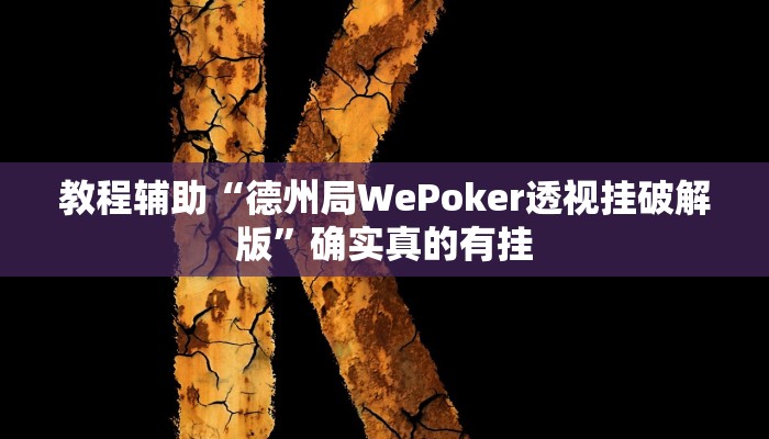 教程辅助“德州局WePoker透视挂破解版”确实真的有挂