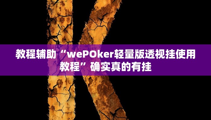 教程辅助“wePOker轻量版透视挂使用教程”确实真的有挂