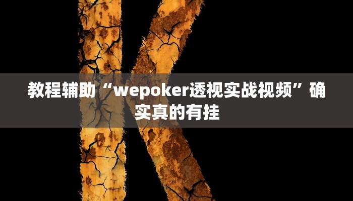 教程辅助“wepoker透视实战视频”确实真的有挂