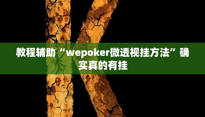 教程辅助“wepoker微透视挂方法”确实真的有挂