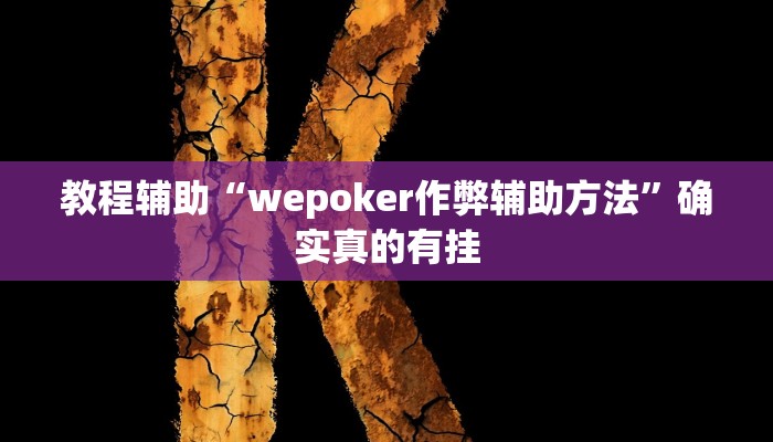 教程辅助“wepoker作弊辅助方法”确实真的有挂