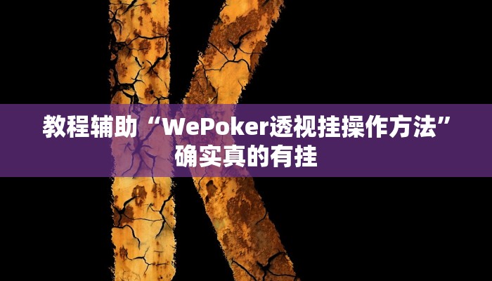 教程辅助“WePoker透视挂操作方法”确实真的有挂