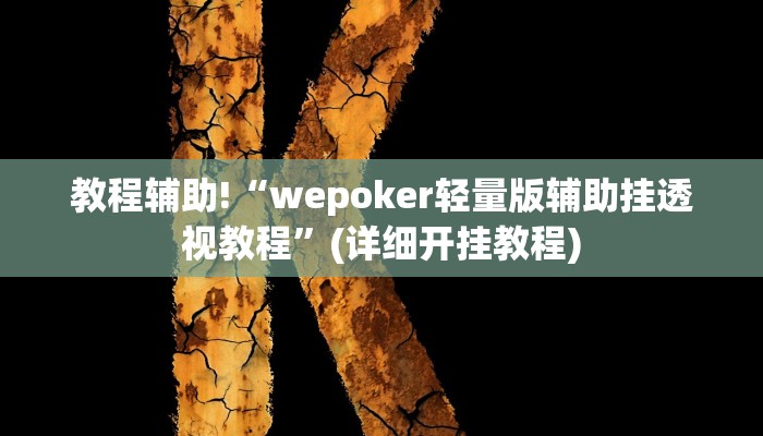 教程辅助!“wepoker轻量版辅助挂透视教程”(详细开挂教程)
