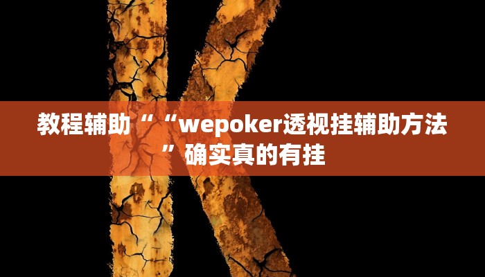 教程辅助““wepoker透视挂辅助方法”确实真的有挂