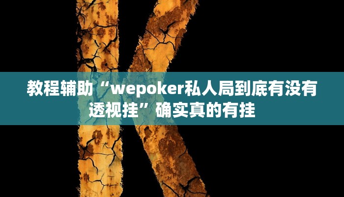 教程辅助“wepoker私人局到底有没有透视挂”确实真的有挂