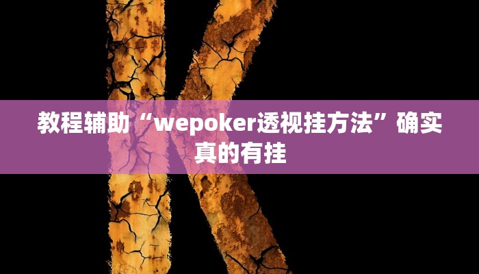 教程辅助“wepoker透视挂方法”确实真的有挂