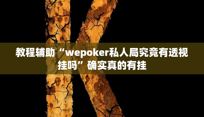 教程辅助“wepoker私人局究竟有透视挂吗”确实真的有挂