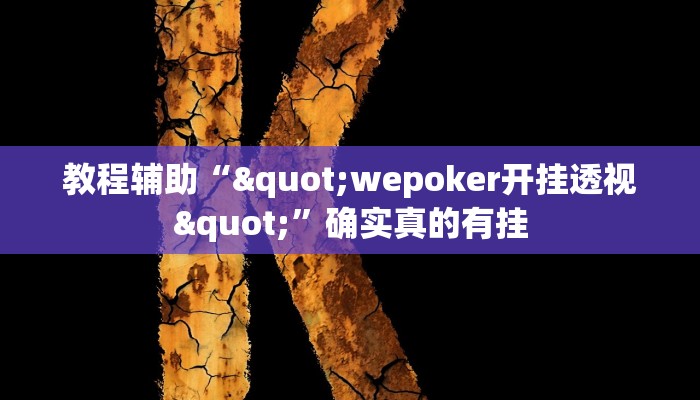 教程辅助“"wepoker开挂透视"”确实真的有挂