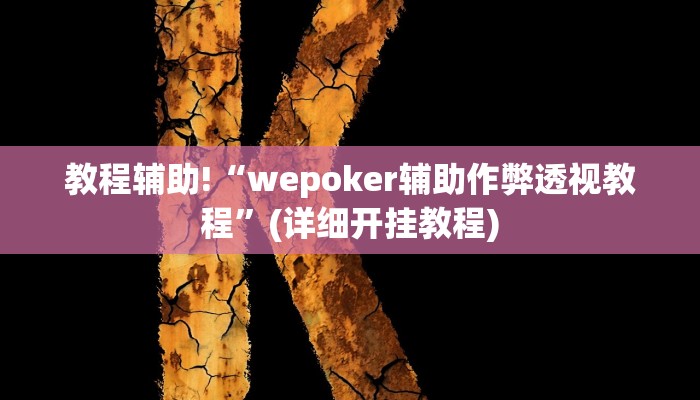 教程辅助!“wepoker辅助作弊透视教程”(详细开挂教程)