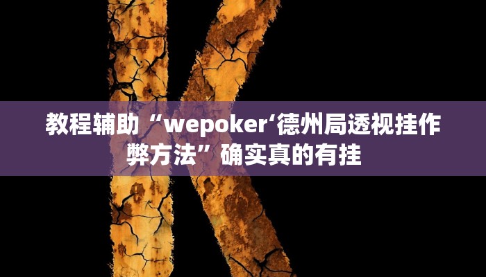 教程辅助“wepoker‘德州局透视挂作弊方法”确实真的有挂