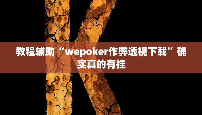 教程辅助“wepoker作弊透视下载”确实真的有挂