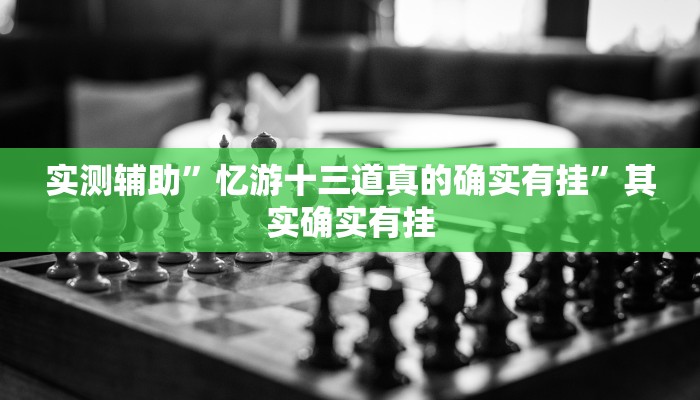 实测辅助”忆游十三道真的确实有挂”其实确实有挂