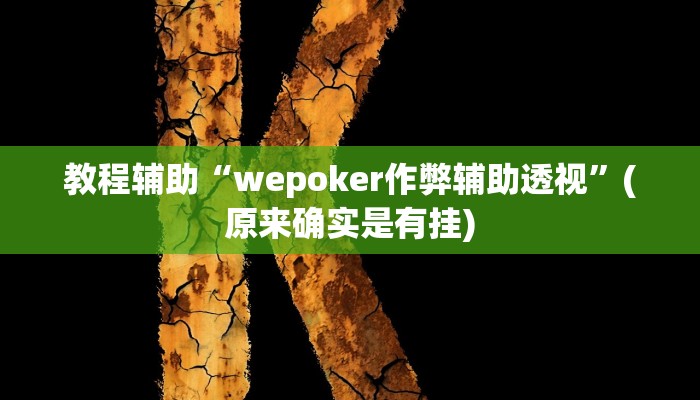 教程辅助“wepoker作弊辅助透视”(原来确实是有挂)