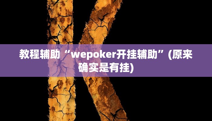 教程辅助“wepoker开挂辅助”(原来确实是有挂)