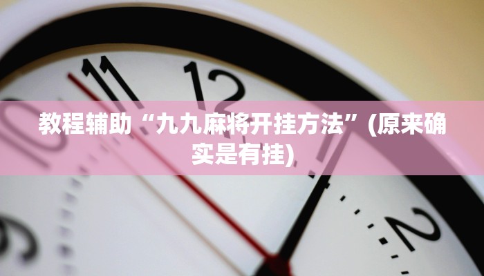 教程辅助“九九麻将开挂方法”(原来确实是有挂)