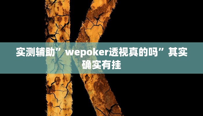 实测辅助”wepoker透视真的吗”其实确实有挂