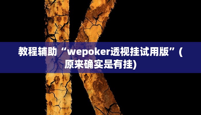 教程辅助“wepoker透视挂试用版”(原来确实是有挂)