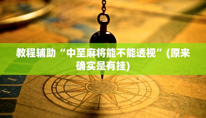教程辅助“中至麻将能不能透视”(原来确实是有挂)