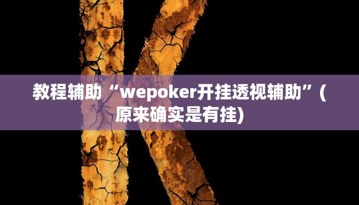 教程辅助“wepoker开挂透视辅助”(原来确实是有挂)