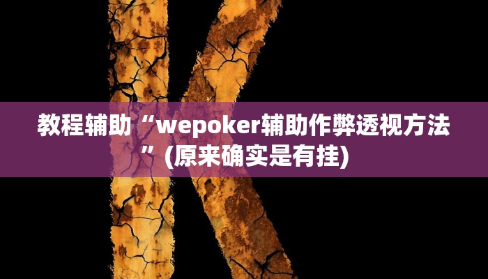教程辅助“wepoker辅助作弊透视方法”(原来确实是有挂)