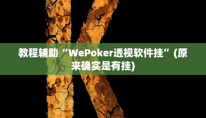 教程辅助“WePoker透视软件挂”(原来确实是有挂)