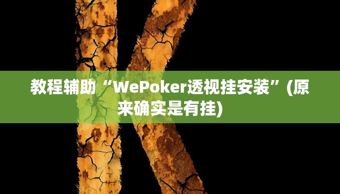 教程辅助“WePoker透视挂安装”(原来确实是有挂)