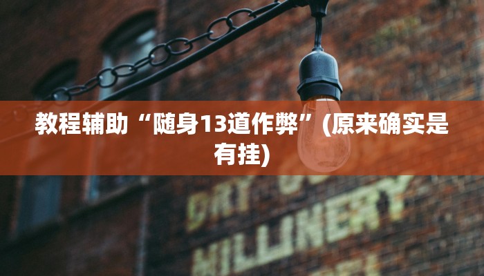 教程辅助“随身13道作弊”(原来确实是有挂)