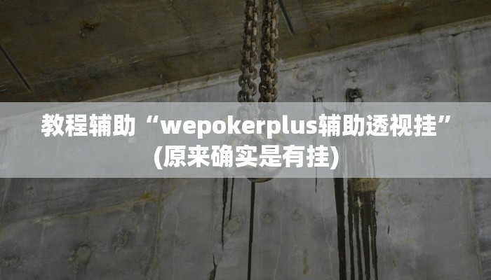教程辅助“wepokerplus辅助透视挂”(原来确实是有挂)