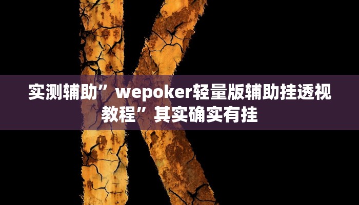 实测辅助”wepoker轻量版辅助挂透视教程”其实确实有挂