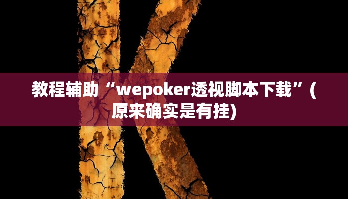 教程辅助“wepoker透视脚本下载”(原来确实是有挂)