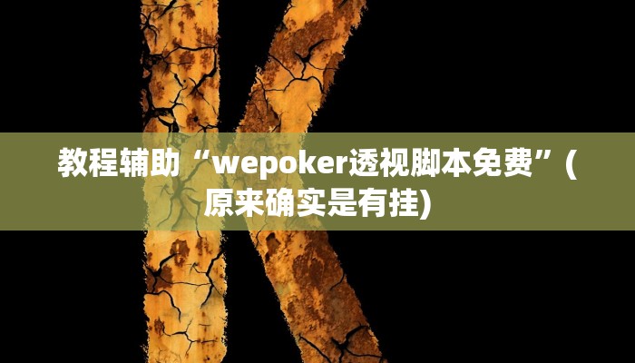 教程辅助“wepoker透视脚本免费”(原来确实是有挂)
