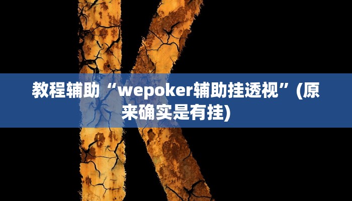 教程辅助“wepoker辅助挂透视”(原来确实是有挂)