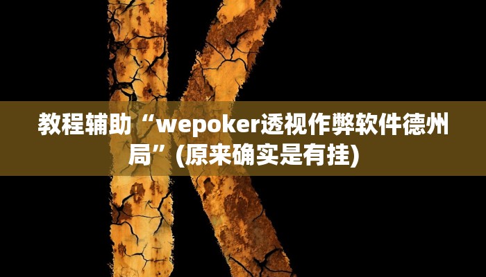 教程辅助“wepoker透视作弊软件德州局”(原来确实是有挂)
