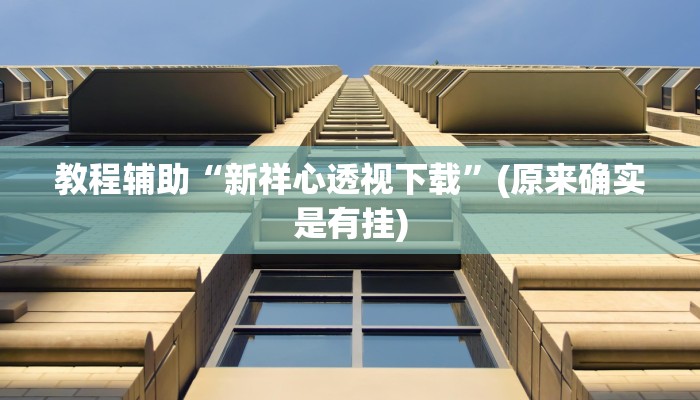 教程辅助“新祥心透视下载”(原来确实是有挂)