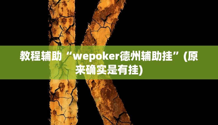 教程辅助“wepoker德州辅助挂”(原来确实是有挂)