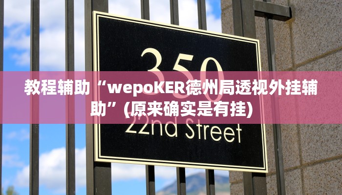 教程辅助“wepoKER德州局透视外挂辅助”(原来确实是有挂)