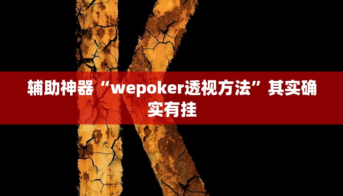 辅助神器“wepoker透视方法”其实确实有挂