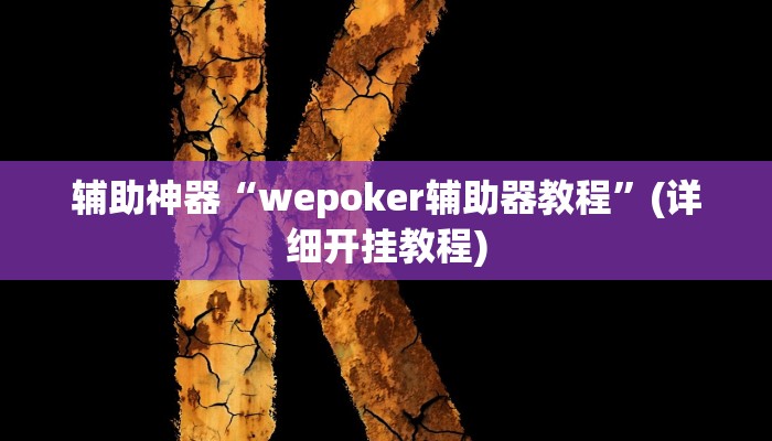 辅助神器“wepoker辅助器教程”(详细开挂教程)