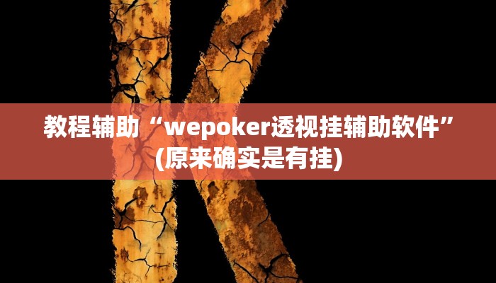 教程辅助“wepoker透视挂辅助软件”(原来确实是有挂)